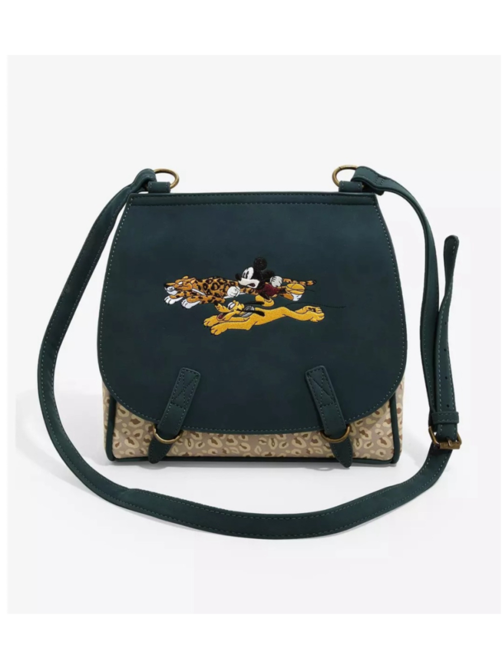 NWT Loungefly Disney Mickey & Pluto Leopard Crossbody Bag BoxLunch Exclusive